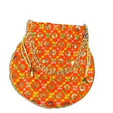 HANDMADE TRADITIONAL ETHNIC CLUTCH SILK POTLI POUCH BAG FOR WOMEN GIRLS