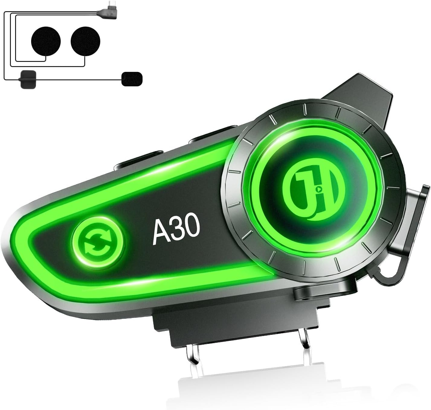Motorcycle Helmet Speakers with Voice Assistant,Motorbike Headset IPX67 Waterpro