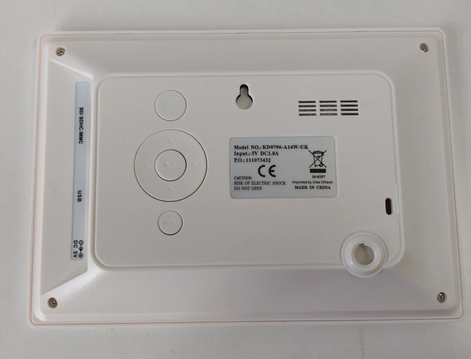 Clas Ohlson 7" White Digital Photo Frame High Resolution 16:9 USB/SD/SDHC/MMC - Image 4 of 4