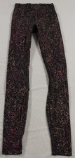 Lululemon Pants Womens 4 Black Pink Purple High Rise Leggings Yoga Athletic Gym