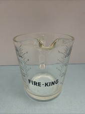 Vintage Fire King Glass Measuring Cup 2-Cup Black Lettering D-Handle #498