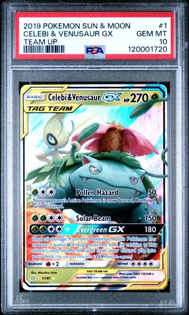 Pokemon Celebi & Venusaur GX Team Up #1 PSA 10 Gem Mint