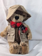 Boyds Bear Thayer 9" Plush Jointed Fisherman Vest & Hat Bear w/Tags Retired 1997