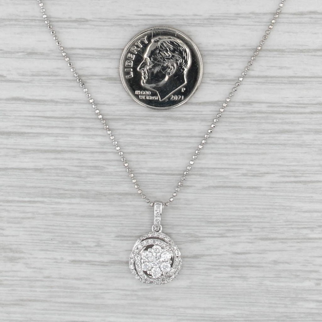 0.39ctw Diamond Cluster Interlocking Circles Pend… - image 6