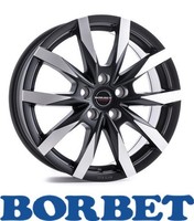 4X Borbet CW5 7,5X18 5/127 ET35 Black Polished Matt Alufelgen