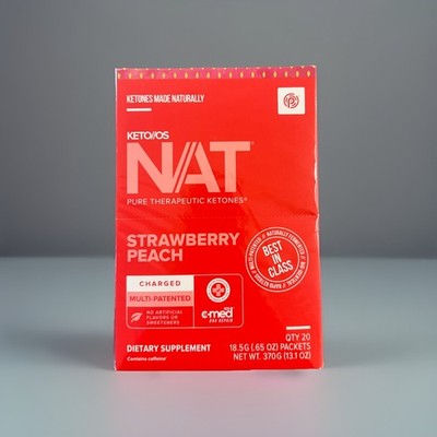 PRUVIT ketone drink  Keto Nat STRAWBERRY PEACH Charged 20 pack