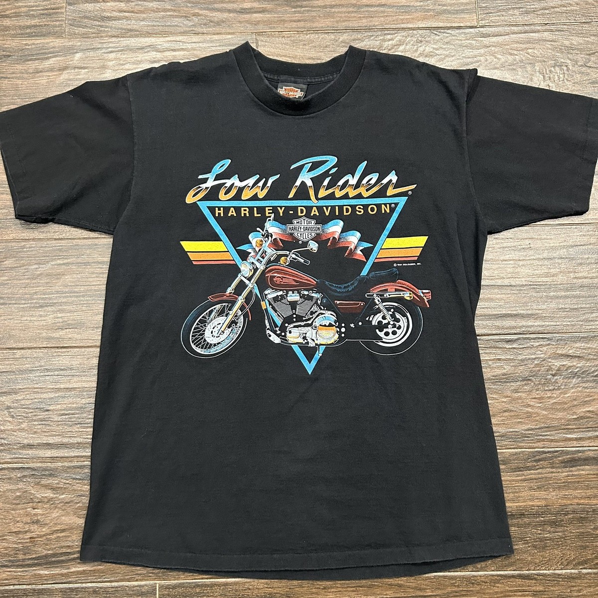 Vintage 90s Harley Davidson Low Rider Chrome Shirt 1991 Size Large