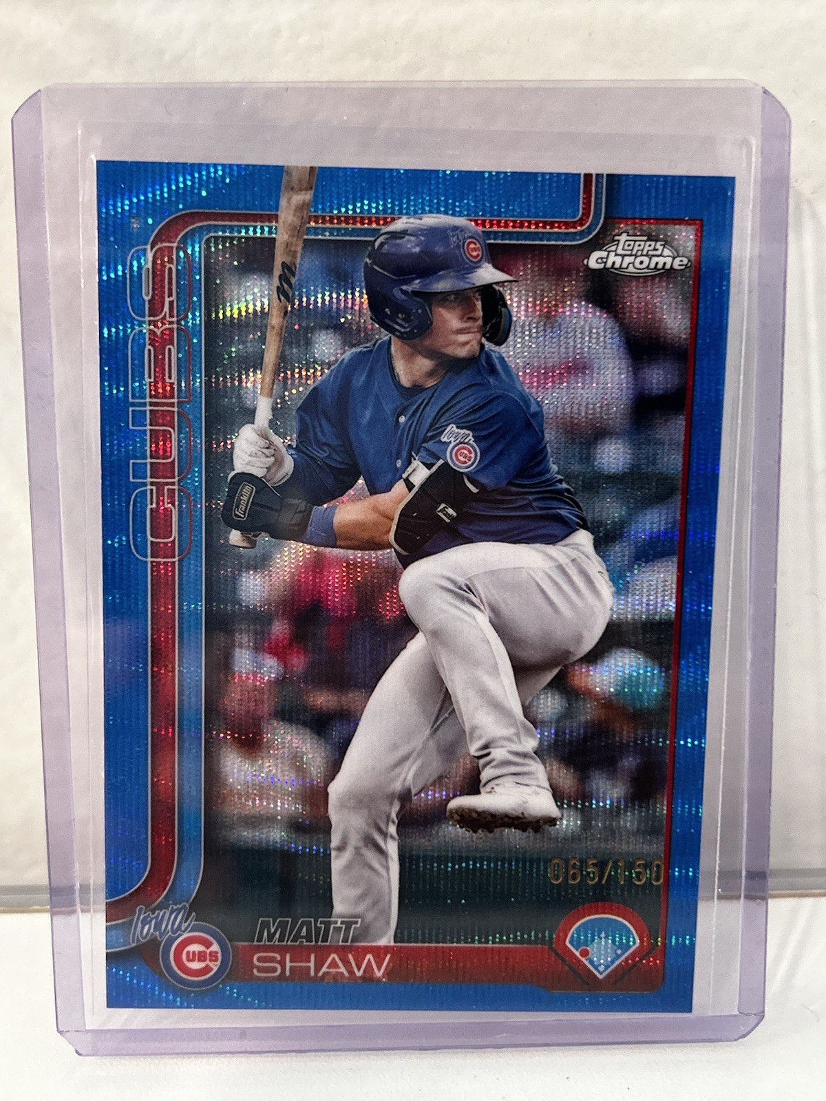 2025 Topps Chrome - Matt Shaw #219 Blue Refractor 065/150 (RC) Chicago Cubs