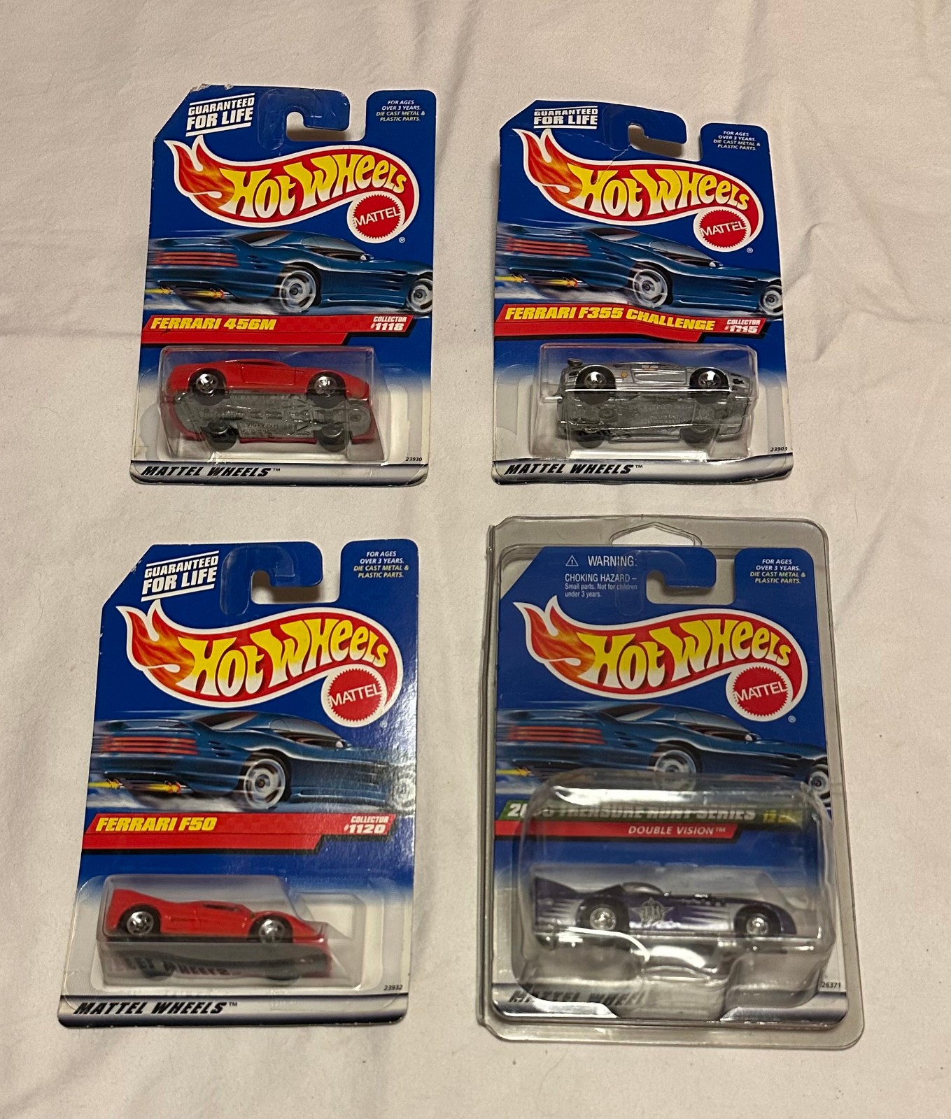Hot Wheels Ferrari F50 456M F355 & Double Vision Lot of Four Rare 1999/2000 Rare