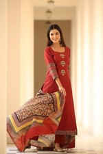 Indian Pure cotton Party Wear Kurta Palazzo  Dupatta