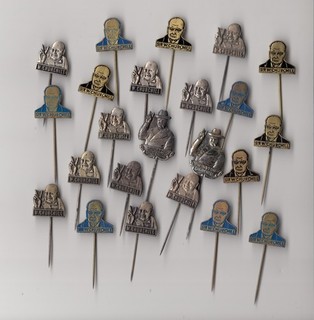 Vintage Winston Churchill pin badges 1960s Priminister UK World War 2 Job Lot