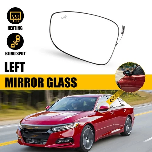 For 18-22 Honda Accord Mirror Glass Drivers Side Spotter Glass Heated Blind Spot