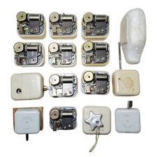 Collection of Vintage Sankyo Mechanical Music Boxes Japan White Plastic...