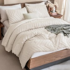 Andency Queen Comforter Set Beige, 3 Pieces Comforters Queen Size Bed Set