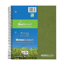 Roaring Spring Environotes Recycled Spiral Notebook, 3 Subject, 11" x 9", 120 Pe