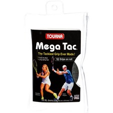 Tourna Mega Tac Extra Tacky Overgrip, 10-Pack Black