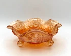 Fenton Glass Marigold Footed Carnival Panther Bowl 5 3/4" x 2" Glows w/365