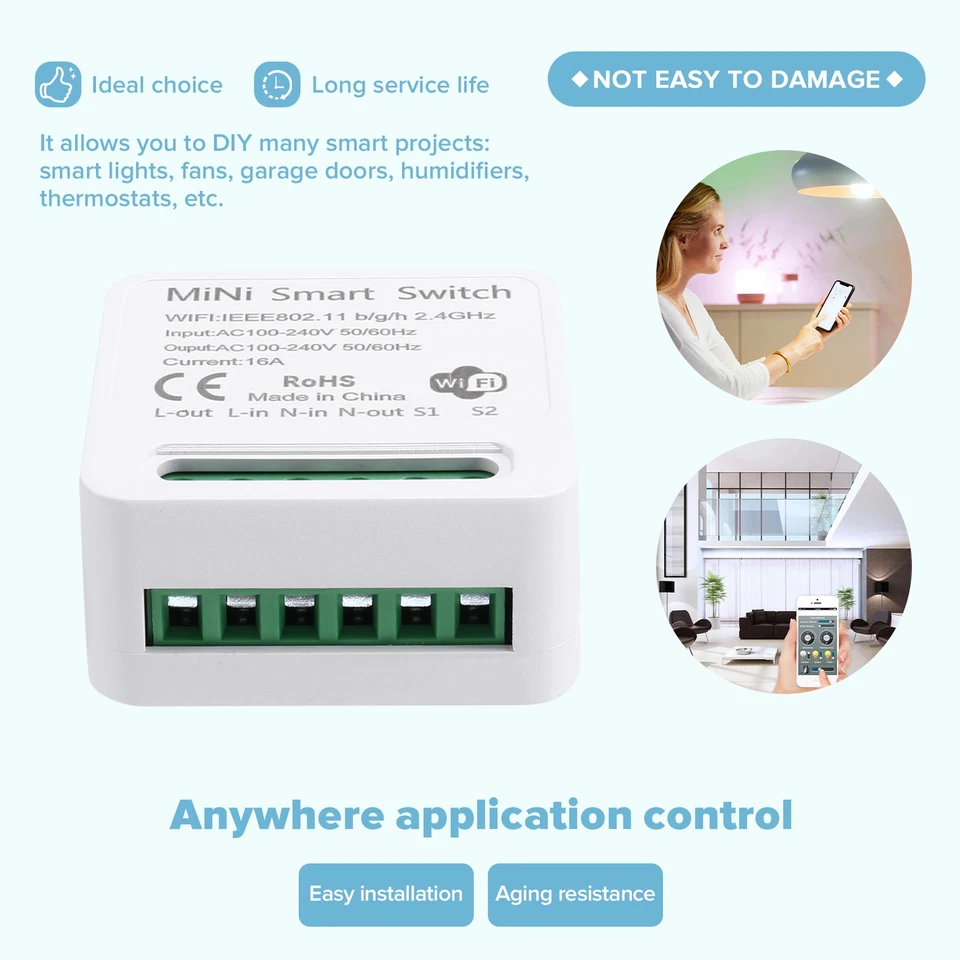   WiFi Relay , DIY Timer Light  Module  /Tuya Application,  Remote Control M6D5 - Image 3 of 4