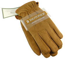 Isotoner Men's Luggage Tan Brushed Microfiber Gloves Size Medium - New With Tags
