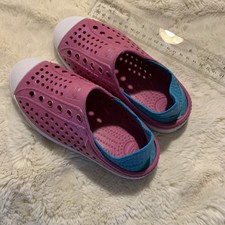 Girl's Skechers Foamies Guzman Steps Size 4 Hot Pink/ Turquoise - Girls Size 13
