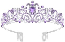 Tiara Crown for Women, Queen Tiaras for Bridal, Birthday, Purple
