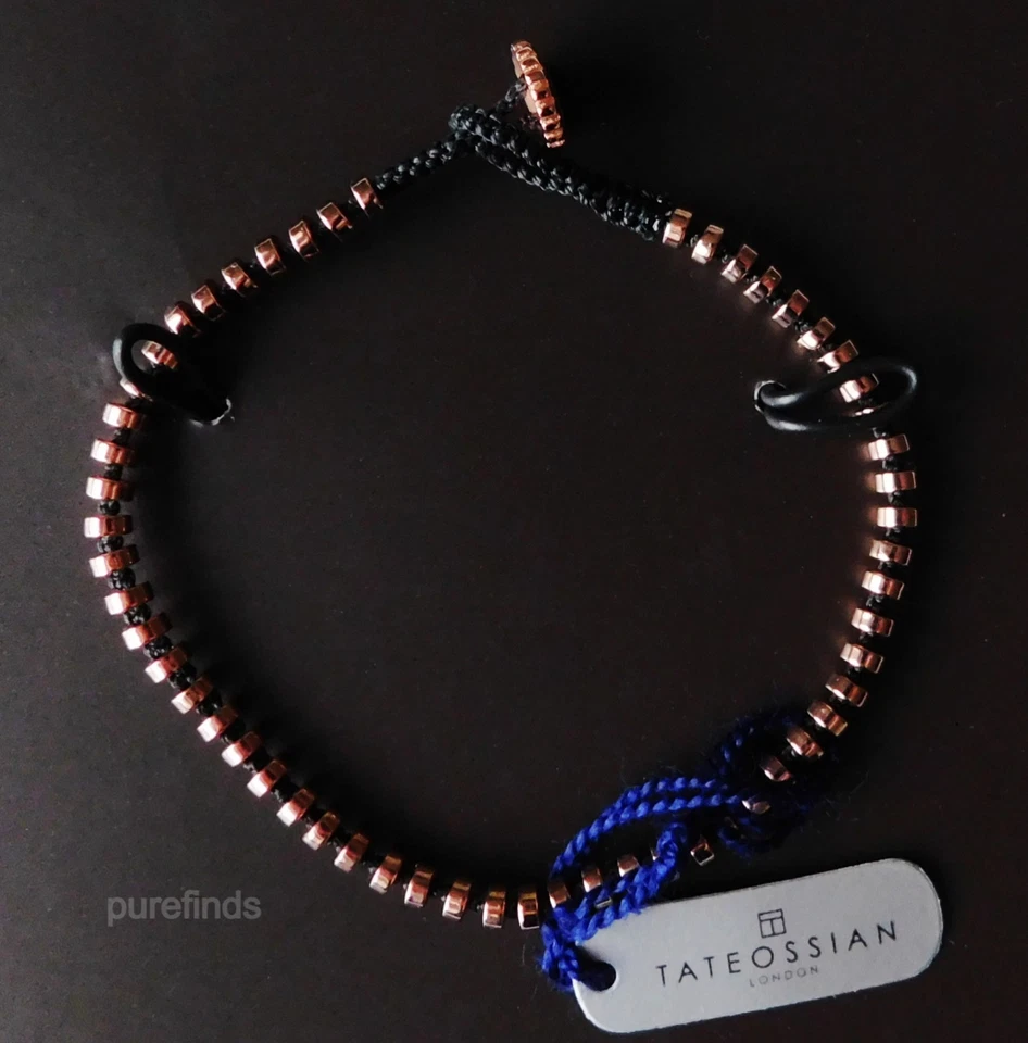 TATEOSSIAN LONDON PULSE ROSE GOLD PLATED SILVER 925 MACRAME BRACELET 18cm CF NWT - Image 2 of 4