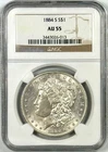 1884-S $1 MORGAN SILVER DOLLAR NGC AU55–EXCELLENT EYE APPEAL