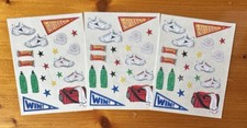 Creative Memories lot of 3 Block 4"x5" Stickers- Sports, Go Team, Gym Bag, stars
