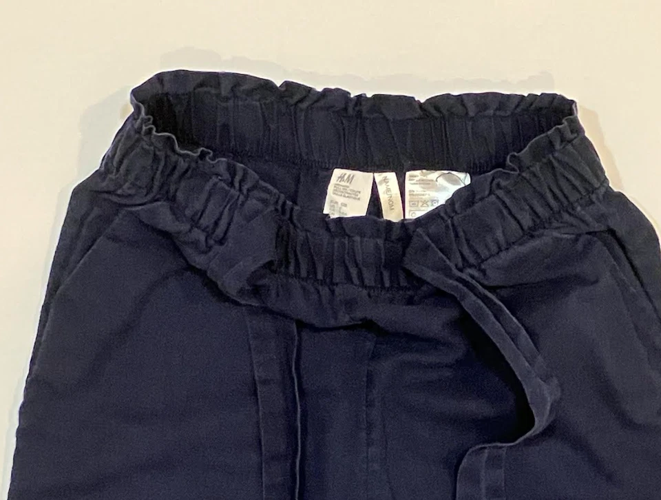 H&M Navy Blue Pull On Girls Ankle Pants Size 7 - Image 3 of 4