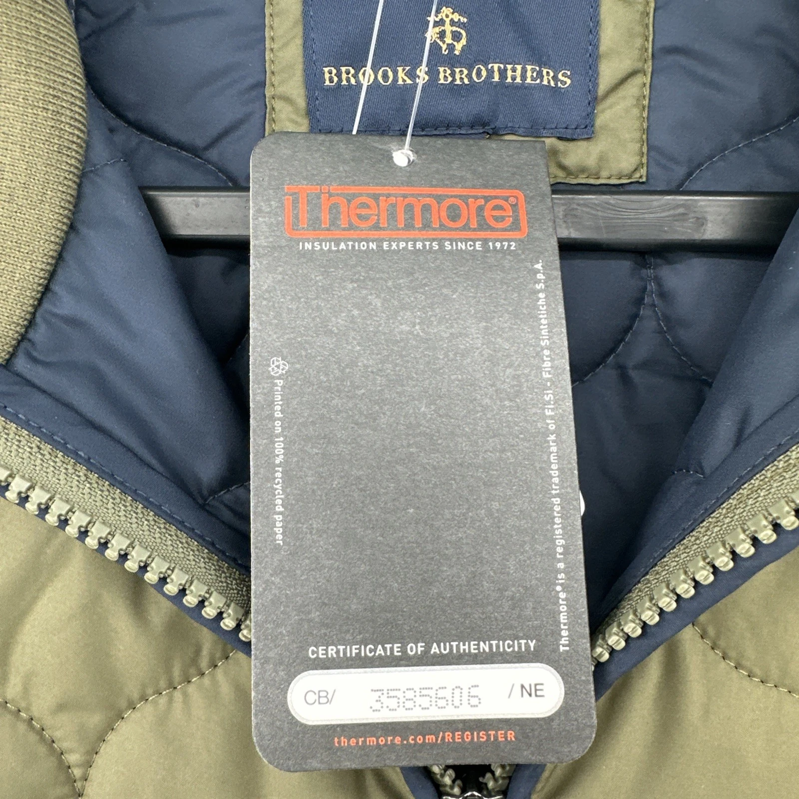 NWT Brooks Brothers Thermore Insulated Onion Quilted Jacket Medium Green NWT image 11