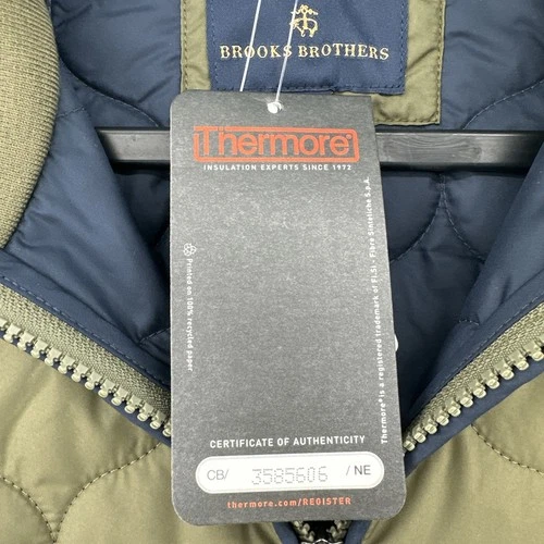 NWT Brooks Brothers Thermore Insulated Onion Quilted Jacket Medium Green NWT image 11