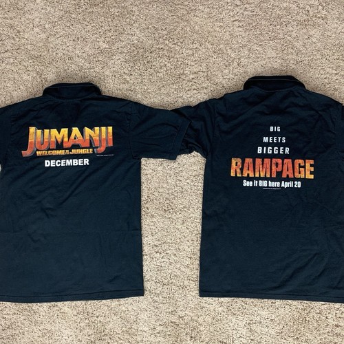 Camisa polo negra para empleado de cine Jumanji & Rampage Cinemark talla S - Imagen 1 de 30