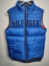 NWT Tommy Hilfiger Big Boys Reversible Puffer Vest Size L 12-14 Blue Navy Logo