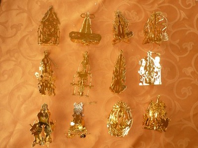 Danbury Mint Gold Christmass Col. 12  Stück 1986  Weihnachten Christbaumschmuck
