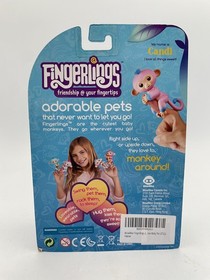 New Damaged Box WowWee Fingerlings Interactive Baby Monkey Candi Pink Blue