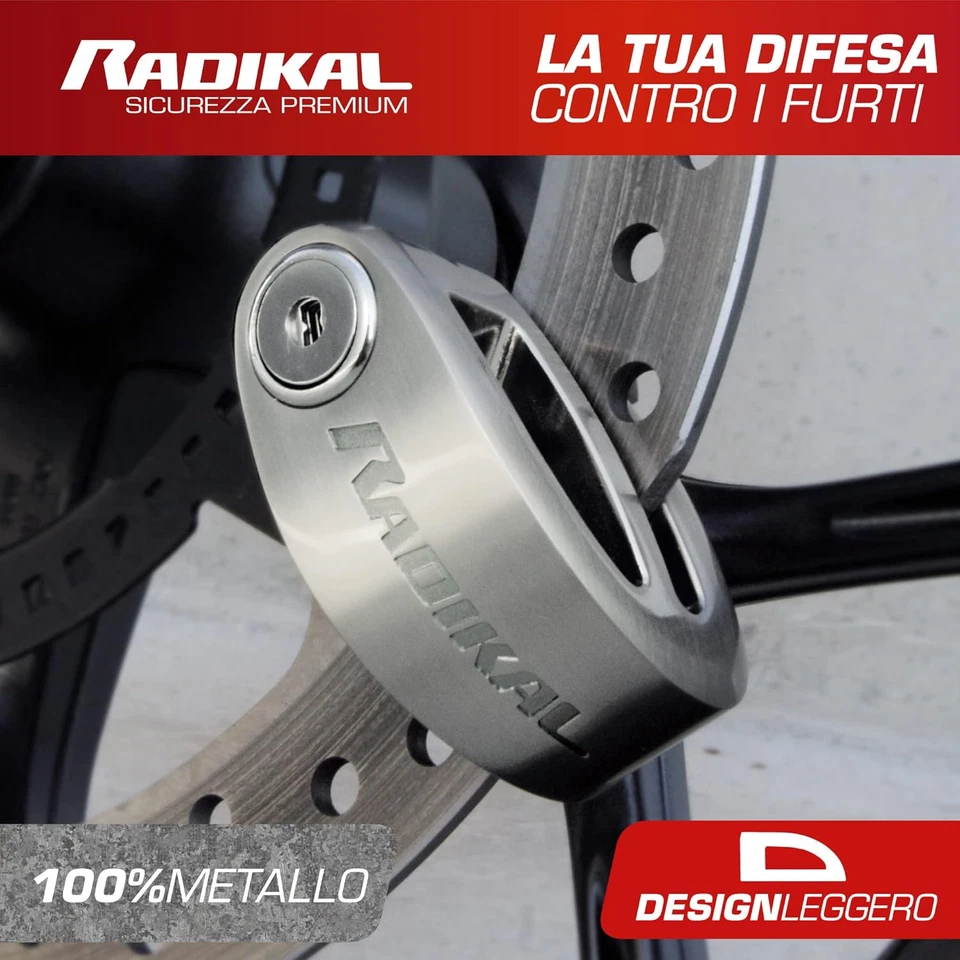 RK306S Bloccadisco Moto, Design Più Leggero a Doppio Ponte, Chiusura Facile Con - Immagine 2 di 4