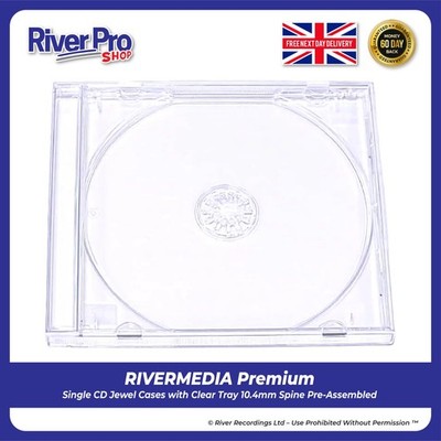 100 CD Jewel Cases mit Klarsichtfach montiert 10,4 mm Buchrücken hochwertig brandneu