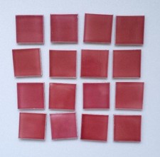 Set of 16 Antique 3 inch Border/Spacer Majolica Pink Plain Tiles c. 1900 - 1920