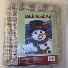Craftways Latch Hook Kit Rug Hanging SNOWMAN Christmas Winter 27" x 20" NEW
