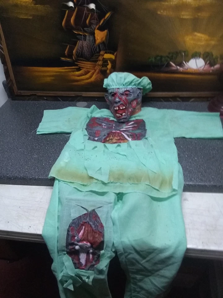 Disfraz de Halloween Zombie Verde Niño Mediano 8-10 Completo Foto 3 de 4