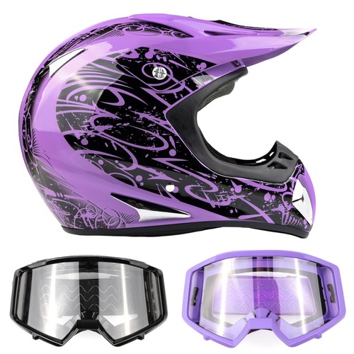 ATV Adult Purple Helmet Goggle Combo 