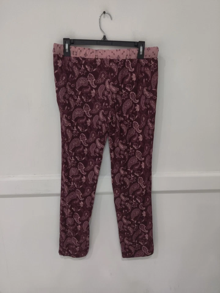 Pantalones de salón para mujer NWoT Lucky Brand con cordón borgoña talla S $85 FFF006 Foto 2 de 2