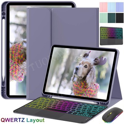 Schutzhülle mit QWERTZ Tastatur für iPad 11th 10th 9th 8th Gen Pro 11'' Air M3 M2