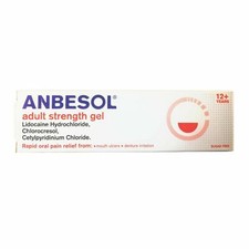 Anbesol - Adult Strength Gel - 10g - Mouth Ulcer Denture Pain Relief Gum Teeth