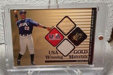 2000 Upper Deck SPX John Cotton USA Gold Game Used Jersey Bat