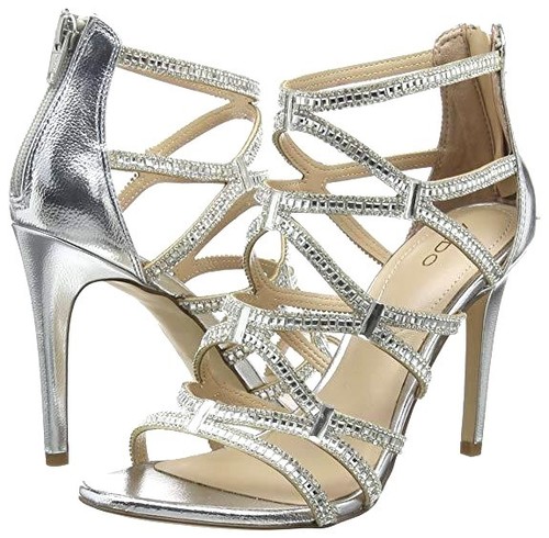 ALDO LIAH SILVER DIAMANTE HIGH HEEL BRIDAL OCCASION SANDALS SHOES SIZE 3 6  7 8 | eBay