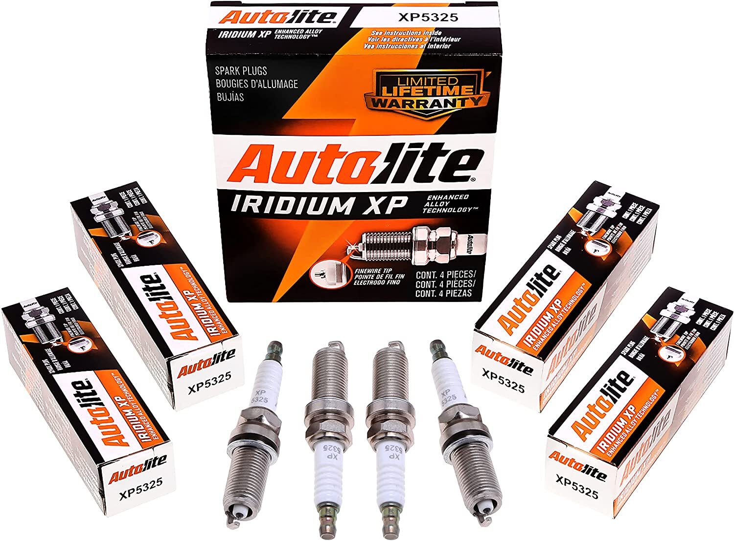  Autolite Iridium XP Automotive Replacement Spark Plugs, XP5325 4 Pack