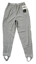 NWT Chaus Sports Stretch Grey  Ivory Pants Nordic Star Size M Removable Stirrup
