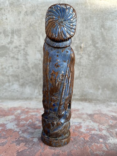 Antique Old Rare Wooden Hand Carved Hindu God Krishna Worship Figure Statue - Picture 7 of 8