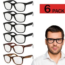 Reading Glasses Mens Womens Reader 6 Pack Style Frames Style NEW Retro Look